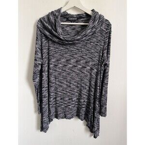 Context Cowl Neck Faux Hood Tunic Top XL/GT Soft Relaxed Coastal